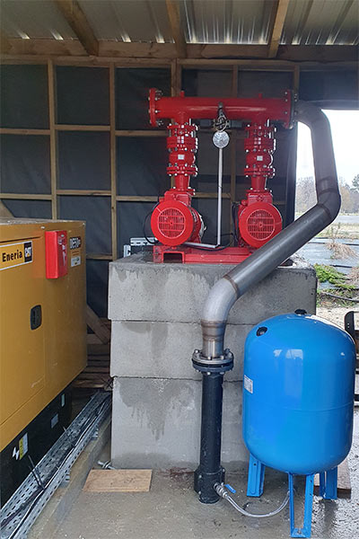 Groupe de protection incendie avec groupe électrogène