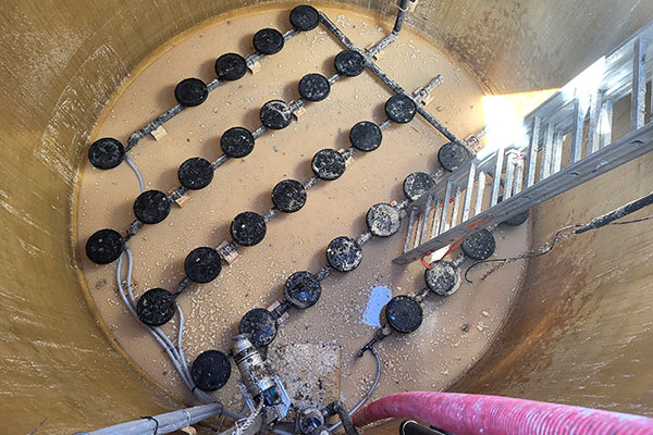 Réseau d'aération d'un bassin SBR à réhabiliter