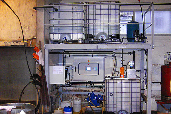 Station de traitement et de recyclage des eaux d'un atelier de peinture